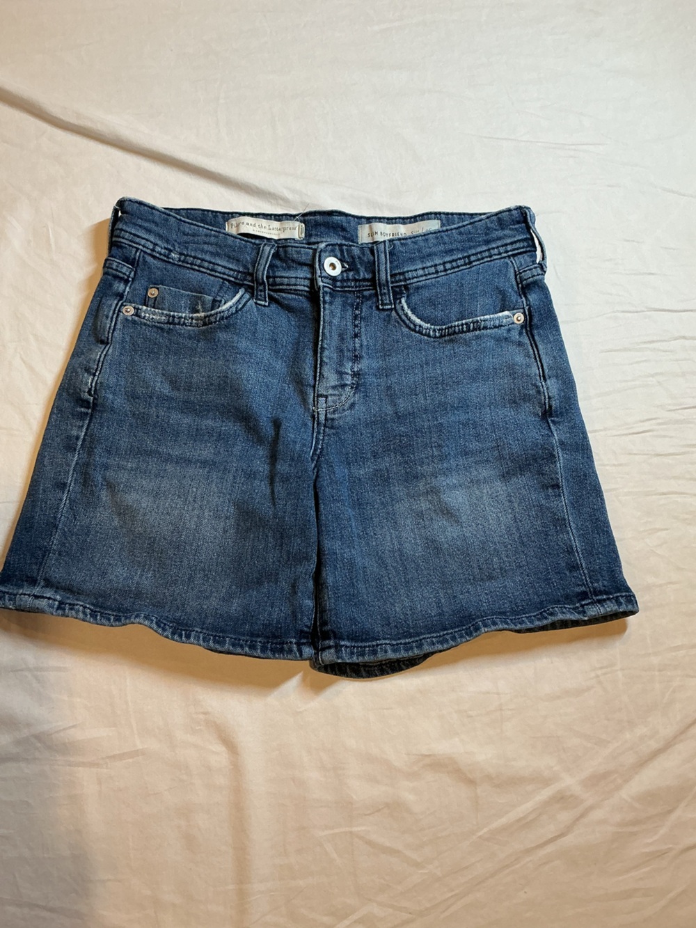 Pilcro and the Letterpress Indigo Blue Denim Shorts
